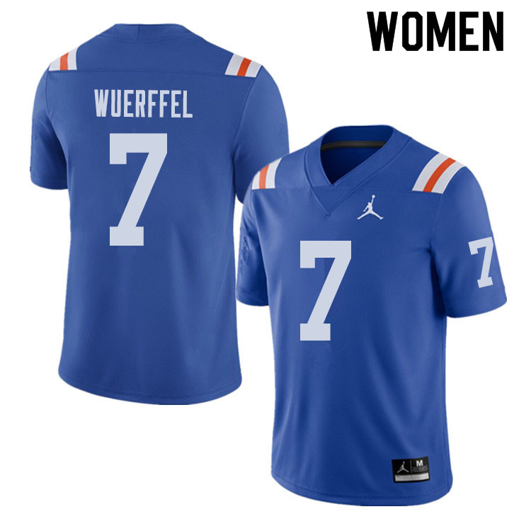 Jordan Brand Women #7 Danny Wuerffel Florida Gators Throwback Alternate College Football Jerseys Sal
